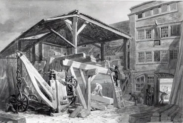 Cantiere di legname, Finsbury, 1825